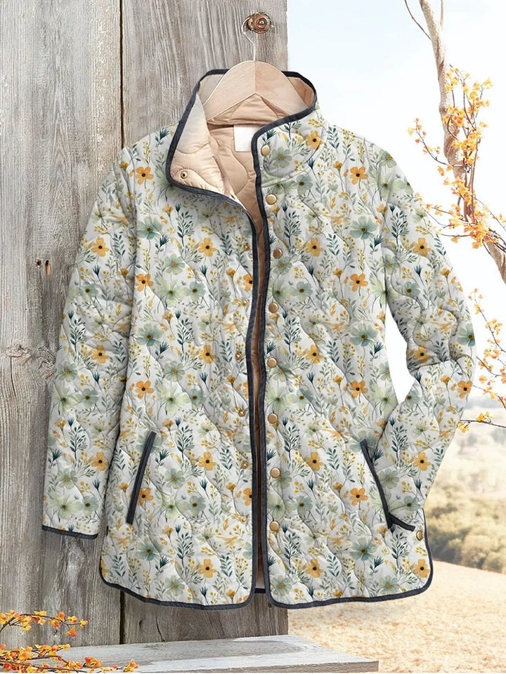 Giacca Trapuntata Floreale Elegante per Donna