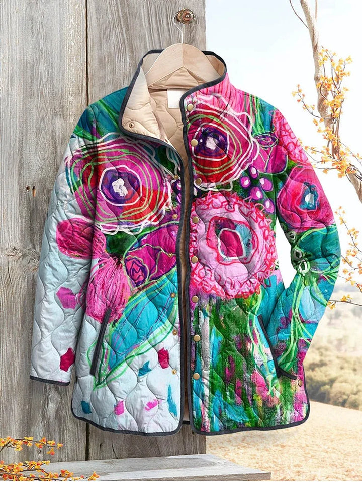 Giacca Elegante da Donna con Motivo Floreale