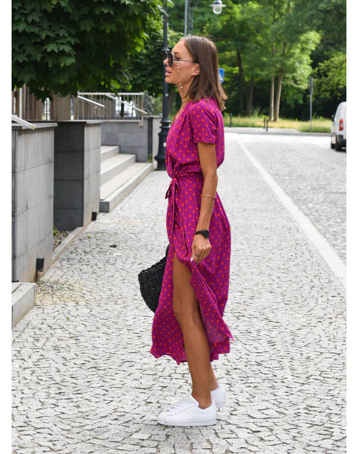 EVA | Abito Elegante con Scollatura a V e Copertura della Pancia