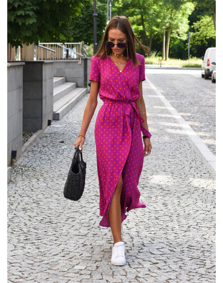EVA | Abito Elegante con Scollatura a V e Copertura della Pancia