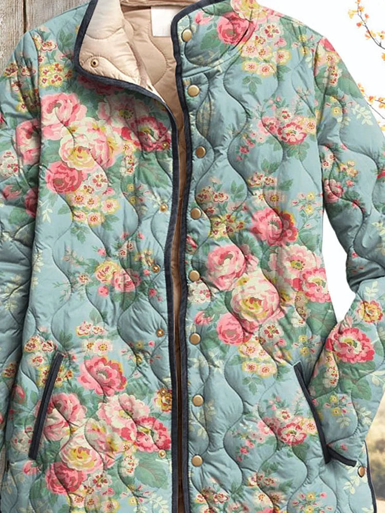 Giacca Trapuntata Floreale per Donna