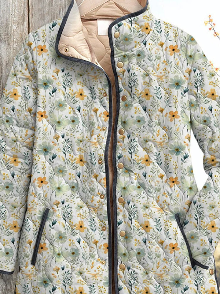 Giacca Trapuntata Floreale Elegante per Donna